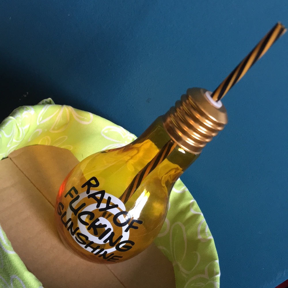Yellow drinking glass